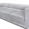 Casa Padrino Luxus Sofa Hellgrau 231 x 86 x H. 74 cm - Wohnzimmer 3er Samtsofa - Wohnzimmer Möbel