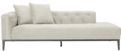 Casa Padrino Luxus Sofa Hellgrau Linksseitig 220 x 96 x H. 66 cm - Hotel Möbel