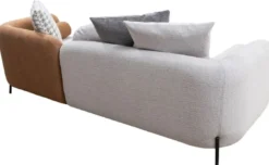 Casa Padrino Luxus Sofa Hellgrau / Braun / Schwarz 255 x 90 x H. 70 cm - Wohnzimmer Sofa - Wohnzimmer Möbel - Luxus Möbel - Luxus Einrichtung