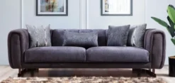 Casa Padrino Luxus Sofa Lila / Kupfer 240 x 100 x H. 60 cm - Modernes Wohnzimmer Sofa - Luxus Wohnzimmer Möbel