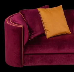Casa Padrino Luxus Sofa Lila / Orange 275 x 89 x H. 75 cm - Wohnzimmer Sofa - Hotel Sofa - Wohnzimmer Möbel - Wohnzimmer Einrichtung - Hotel Möbel - Luxus Möbel - Luxus Einrichtung