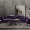 Casa Padrino Luxus Sofa Lila / Silber 300 x 102 x H. 61 cm - Wohnzimmer Sofa mit dekorativen Kissen - Luxus Wohnzimmer Möbel