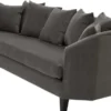 Casa Padrino Luxus Sofa mit Kissen Dunkelgrau / Schwarz 240 x 95 x H. 78 cm - Luxus Wohnzimmermöbel