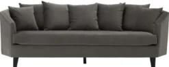 Casa Padrino Luxus Sofa mit Kissen Dunkelgrau / Schwarz 240 x 95 x H. 78 cm - Luxus Wohnzimmermöbel