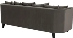 Casa Padrino Luxus Sofa mit Kissen Dunkelgrau / Schwarz 240 x 95 x H. 78 cm - Luxus Wohnzimmermöbel