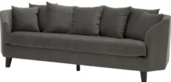 Casa Padrino Luxus Sofa mit Kissen Dunkelgrau / Schwarz 240 x 95 x H. 78 cm - Luxus Wohnzimmermöbel