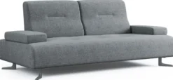 Casa Padrino Luxus Sofa mit verstellbaren Rückenlehnen Grau - Verschiedene Größen - Modernes Wohnzimmer Sofa - Luxus Möbel