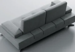 Casa Padrino Luxus Sofa mit verstellbaren Rückenlehnen Grau - Verschiedene Größen - Modernes Wohnzimmer Sofa - Luxus Möbel