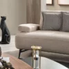 Casa Padrino Luxus Sofa mit verstellbaren Rückenlehnen Beige / Schwarz 350 cm