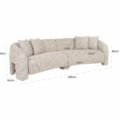 Casa Padrino Luxus Sofa Naturfarben 285 cm - Wohnzimmer & Hotel Möbel