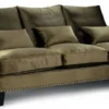 Casa Padrino Luxus Sofa Olivgrün / Schwarz 150 cm - Wohnzimmer & Hotel Möbel