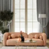 Casa Padrino Luxus Sofa Orange 240 x 90 x H. 75 cm - Wohnzimmer Sofa - Hotel Sofa - Wohnzimmer Möbel - Hotel Möbel - Luxus Möbel - Luxus Einrichtung - Wohnzimmer Einrichtung
