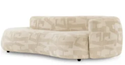 Casa Padrino Luxus Sofa Sandfarben / Schwarz 223 cm - Wohnzimmer & Hotel Interior