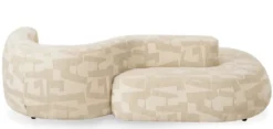 Casa Padrino Luxus Sofa Sandfarben / Schwarz 223 cm - Wohnzimmer & Hotel Interior