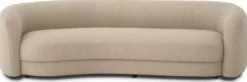 Casa Padrino Luxus Sofa Sandfarben / Schwarz 232 x 95 x H. 70 cm - Gebogenes Wohnzimmer Sofa - Wohnzimmer Möbel - Luxus Möbel - Wohnzimmer Einrichtung - Luxus Einrichtung - Luxus Qualität
