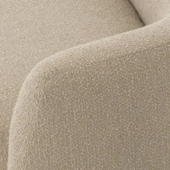Casa Padrino Luxus Sofa Sandfarben / Schwarz 232 x 95 x H. 70 cm - Gebogenes Wohnzimmer Sofa - Wohnzimmer Möbel - Luxus Möbel - Wohnzimmer Einrichtung - Luxus Einrichtung - Luxus Qualität
