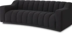Casa Padrino Luxus Sofa Schwarz 234 x 96 x H. 76,5 cm - Leicht gebogenes Wohnzimmer Sofa - Hotel Sofa - Luxus Qualität