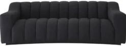Casa Padrino Luxus Sofa Schwarz 234 x 96 x H. 76,5 cm - Leicht gebogenes Wohnzimmer Sofa - Hotel Sofa - Luxus Qualität