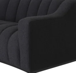 Casa Padrino Luxus Sofa Schwarz 234 x 96 x H. 76,5 cm - Leicht gebogenes Wohnzimmer Sofa - Hotel Sofa - Luxus Qualität