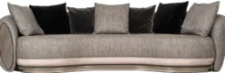 Casa Padrino Luxus Sofa Schwarz / Grau / Dunkelbraun / Bronze 300 x 130 x H. 76 cm - Wohnzimmer Sofa - Hotel Sofa - Wohnzimmer Möbel - Hotel Möbel - Luxus Möbel - Luxus Kollektion