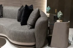 Casa Padrino Luxus Sofa Schwarz / Grau / Dunkelbraun / Bronze 300 x 130 x H. 76 cm - Wohnzimmer Sofa - Hotel Sofa - Wohnzimmer Möbel - Hotel Möbel - Luxus Möbel - Luxus Kollektion
