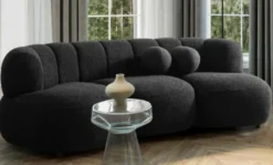 Casa Padrino Luxus Sofa Schwarz 230 x 95 x H. 75 cm - Wohnzimmer Sofa - Hotel Sofa - Wohnzimmer Möbel - Hotel Möbel - Luxus Möbel - Luxus Einrichtung - Wohnzimmer Einrichtung