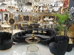 Casa Padrino Luxus Sofa Schwarz / Gold 250 x 70 x H. 80 cm - Wohnzimmer Sofa - Hotel Sofa - Wohnzimmer Möbel - Hotel Möbel - Luxus Möbel - Wohnzimmer Einrichtung - Luxus Einrichtung
