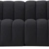 Casa Padrino Luxus Sofa Schwarz 300 x 100 x H. 78,5 cm - Leicht gebogenes Wohnzimmer Sofa - Hotel Sofa - Luxus Qualität