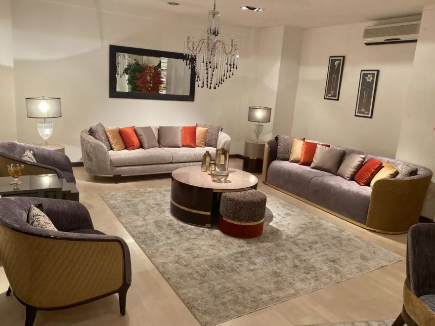 Casa Padrino Luxus Sofa Silber / Dunkelbraun - Luxus Wohnzimmer Sofa - Luxus Hotel Sofa - Luxus Qualität