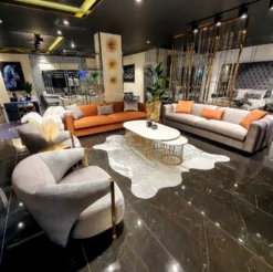 Casa Padrino Luxus Sofa Silber / Gold 240 x 95 x H. 85 cm - Wohnzimmer Sofa - Hotel Sofa - Luxus Möbel