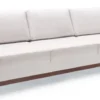 Casa Padrino Luxus Sofa Weiß / Dunkelbraun 225 x 100 x H. 77 cm - Wohnzimmer Sofa mit Schlaffunktion - Wohnzimmer Möbel - Luxus Möbel - Luxus Interior