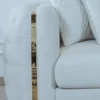 Casa Padrino Luxus Sofa Weiß / Gold 265 x 83 x H. 73 cm - Modernes Wohnzimmer Sofa - Wohnzimmer & Hotel Möbel - Luxus Kollektion