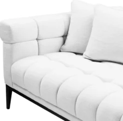 Casa Padrino Luxus Sofa Weiß / Schwarz 240 x 98 x H. 69 cm - Wohnzimmer Sofa mit 4 Kissen - Wohnzimmer Möbel - Luxus Möbel