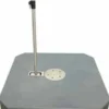 Casa Padrino Luxus Sonnenschirmständer mit Keramik Dekorplatte Steingrau - Fahrbarer Schirmständer - 81 x 81 cm, 180 kg