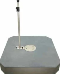 Casa Padrino Luxus Sonnenschirmständer mit Keramik Dekorplatte Steingrau - Fahrbarer Schirmständer - 81 x 81 cm, 120 kg