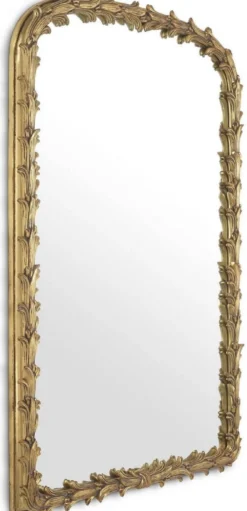 Casa Padrino Luxus Spiegel Antik Gold 93 x 6,5 x H. 130 cm - Mahagoni Wandspiegel - Wohnzimmer Spiegel - Garderobenspiegel - Luxus Kollektion
