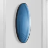 Casa Padrino Luxus Spiegel Blau / Schwarz Ø 91 cm - Runder konvexer Wandspiegel - Luxus Möbel