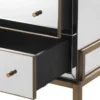 Casa Padrino Luxus Spiegelglas Kommode mit 5 Schubladen Messingfarben 88,5 x 52 x H. 87,5 cm - Verspiegelter Schlafzimmer Schrank - Schlafzimmer Möbel