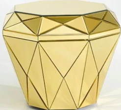 Casa Padrino Luxus Spiegelglas Beistelltisch / Hocker Gold 55 x 55 x H. 45 cm - Designermöbel