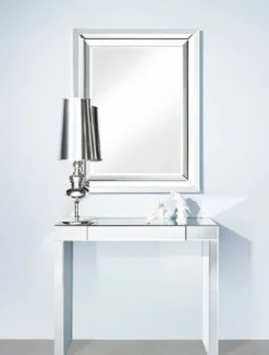 Casa Padrino Luxus Spiegelglas Konsole 100 x 30 x H. 83 cm - Konsolentisch mit Schublade - Luxus Möbel