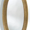 Casa Padrino Luxus Spiegel Gold 89 x 5 x H. 170 cm - Eleganter Ovaler Wandspiegel - Garderoben Spiegel - Wohnzimmer Spiegel - Luxus Deko Accessoires