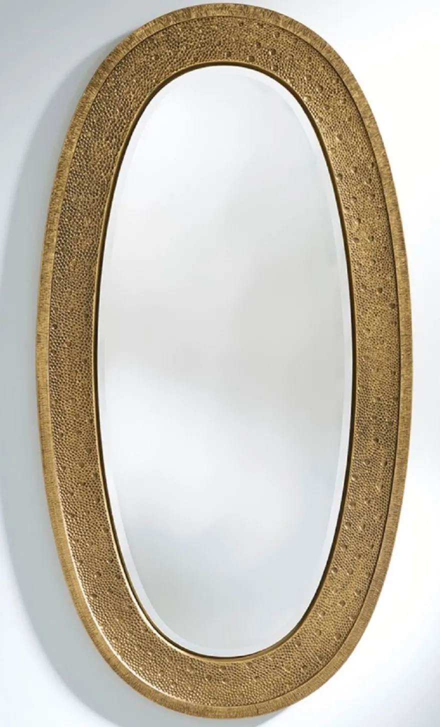 Casa Padrino Luxus Spiegel Gold 89 x 5 x H. 170 cm - Eleganter Ovaler Wandspiegel - Garderoben Spiegel - Wohnzimmer Spiegel - Luxus Deko Accessoires