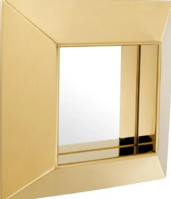 Casa Padrino Luxus Spiegel Gold 31 x 7 x H. 31 cm - Edelstahl Wandspiegel