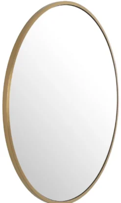 Casa Padrino Luxus Spiegel Messingfarben Ø 120 cm - Runder Edelstahl Wandspiegel - Garderoben Spiegel - Wohnzimmer Spiegel - Schlafzimmer Spiegel - Luxus Kollektion