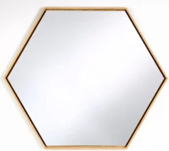 Casa Padrino Luxus Spiegel mit natufarbenem Holzrahmen 52 x H. 45 cm - Wohnzimmer Wandspiegel