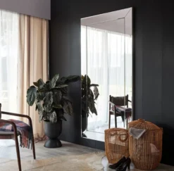 Casa Padrino Luxus Spiegel mit Aluminiumrahmen 100 x H. 200 cm - Garderobenspiegel - Wohnzimmer Spiegel - Schlafzimmer Spiegel - Luxus Qualität