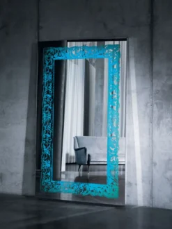 Casa Padrino Luxus Spiegel mit Licht und Fernbedienung 107 x H. 182 cm - Luxus Qualität