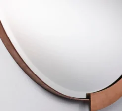 Casa Padrino Luxus Spiegel Rot-Kupferfarben 81 x H. 84 cm - Edler Wandspiegel mit Metallrahmen - Luxus Möbel