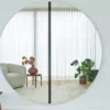Casa Padrino Luxus Spiegel Schwarz 200 x 3,5 x H. 200 cm - Runder Wandspiegel - Wohnzimmer Hotel Restaurant Boutique Spiegel