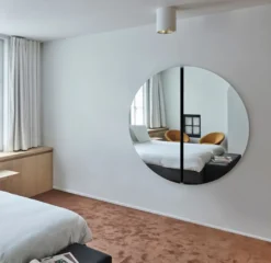 Casa Padrino Luxus Spiegel Schwarz Ø 150 cm - Runder Wandspiegel - Wohnzimmer Hotel Restaurant Boutique Spiegel